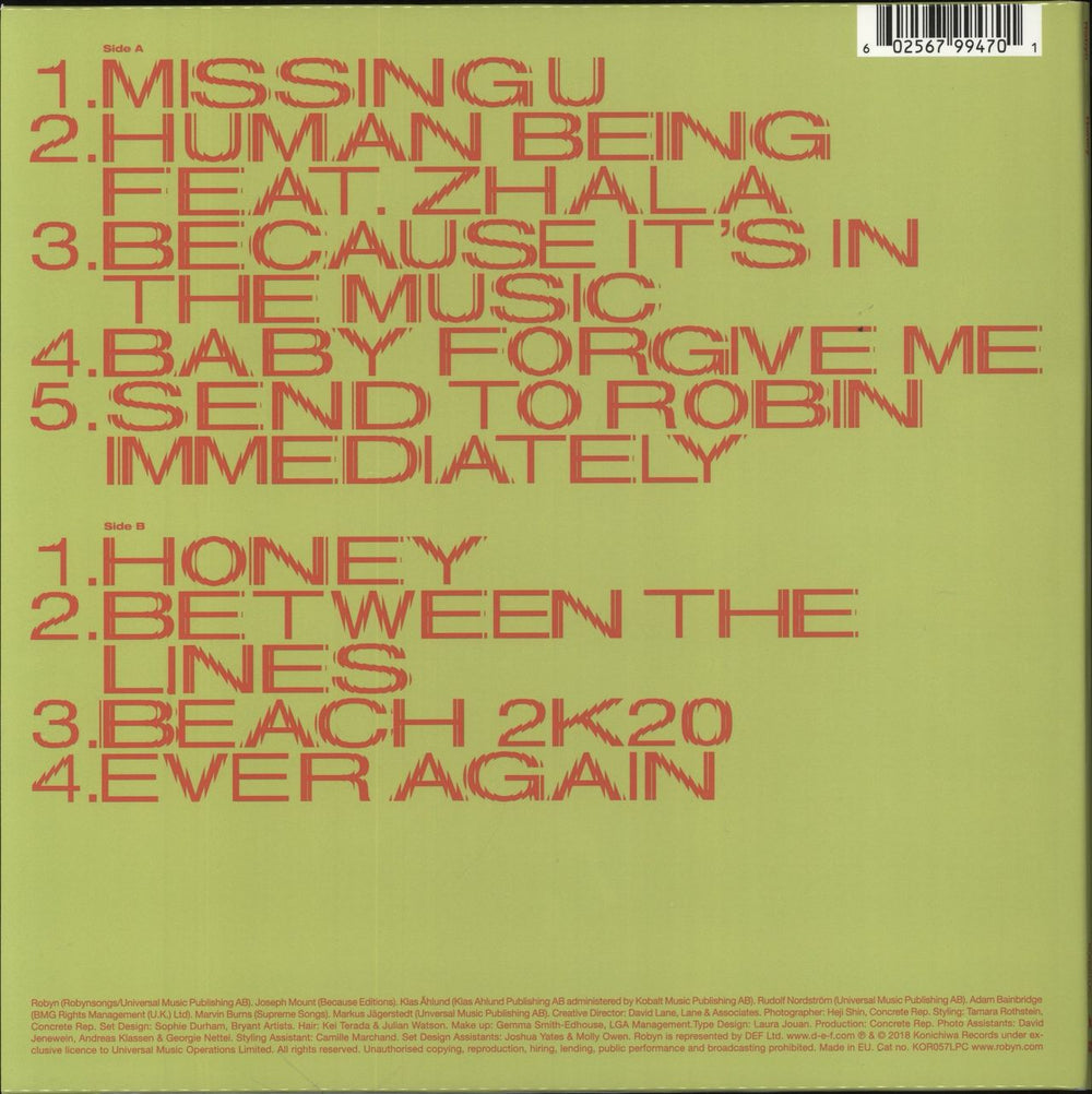 Robyn Honey UK vinyl LP album (LP record) 602567994701