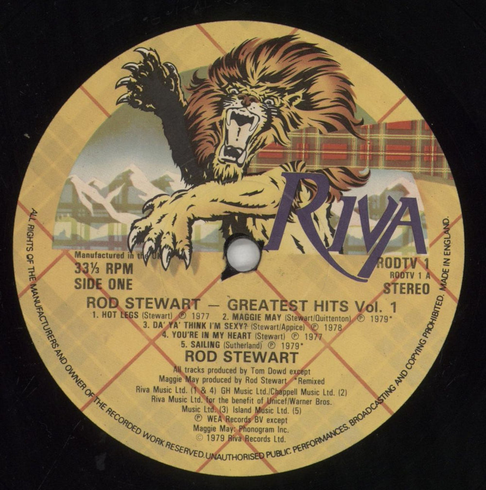 Rod Stewart Greatest Hits + merch insert UK vinyl LP album (LP record) RODLPGR767716