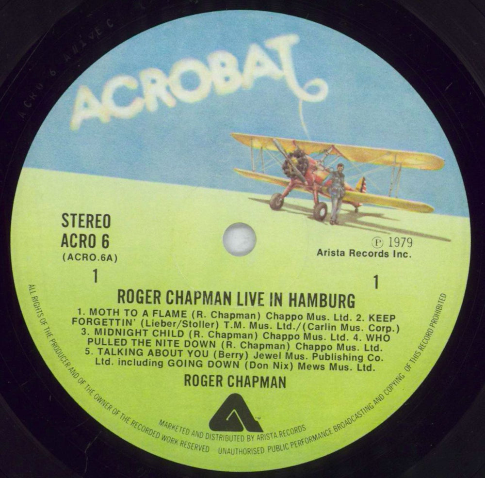 Roger Chapman Live In Hamburg - Hype Stickered UK vinyl LP album (LP record) RGCLPLI833761