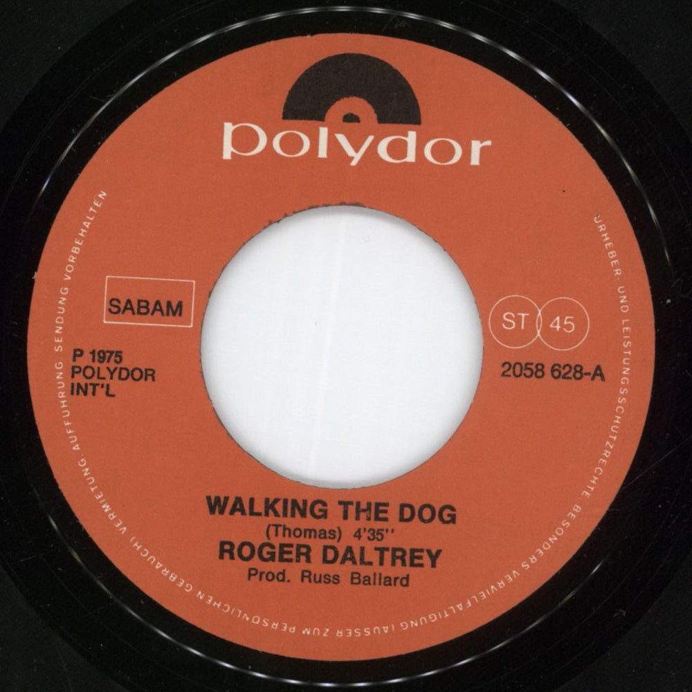 Roger Daltrey Walking The Dog Belgian 7" vinyl single (7 inch record / 45) RGD07WA874407