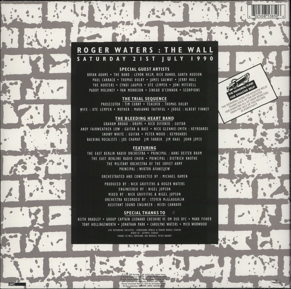 Roger Waters The Wall - Live in Berlin - RSD 2020 - Clear Vinyl - Sealed UK 2-LP vinyl record set (Double LP Album) 602508538506