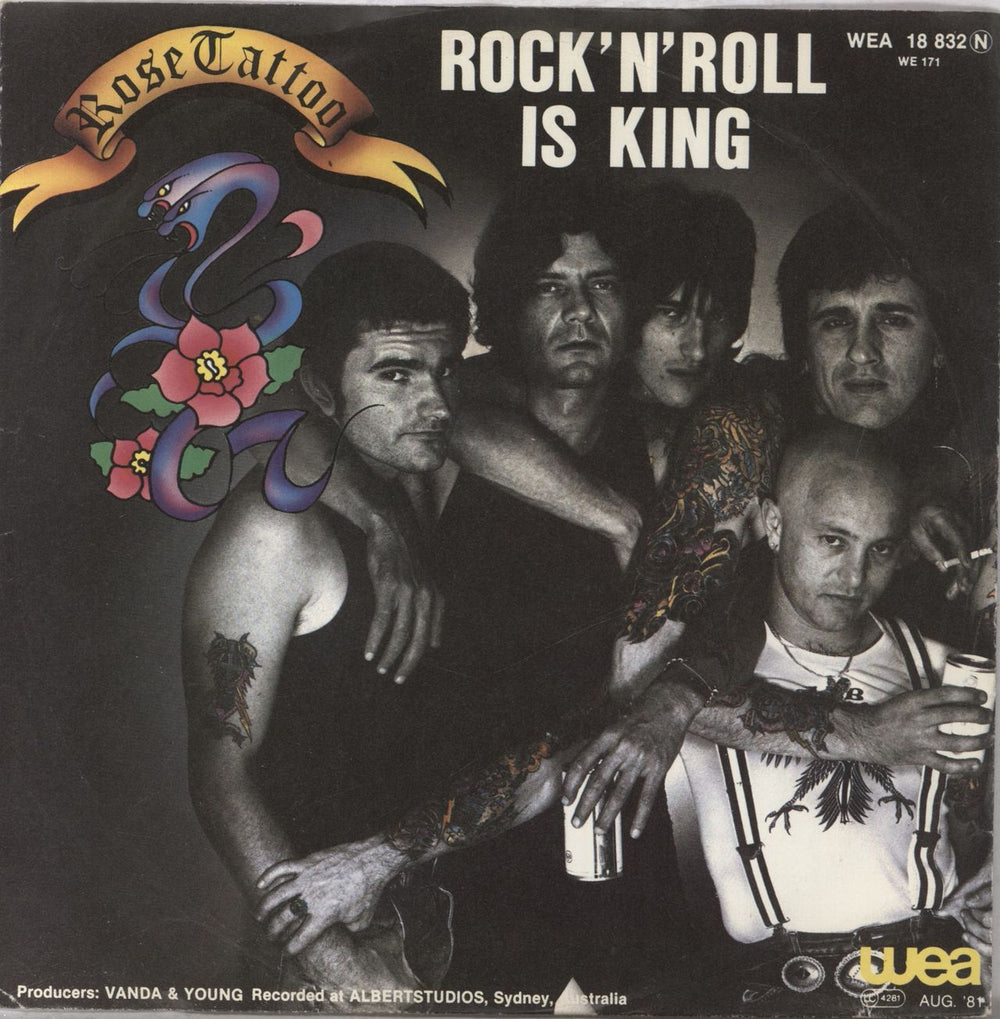 Rose Tattoo Rock 'N' Roll Is King German 7" vinyl single (7 inch record / 45) WEA18832