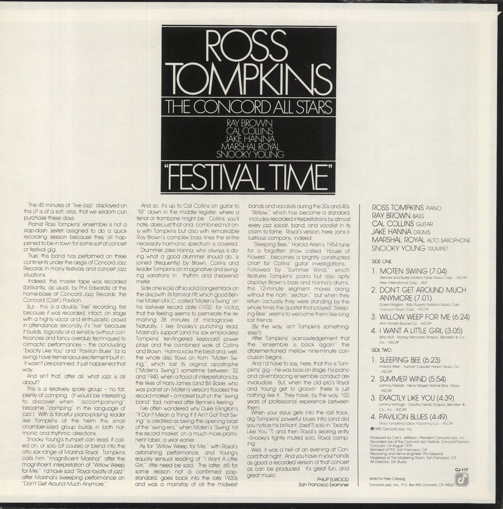 Ross Tompkins Festival Time US vinyl LP album (LP record)