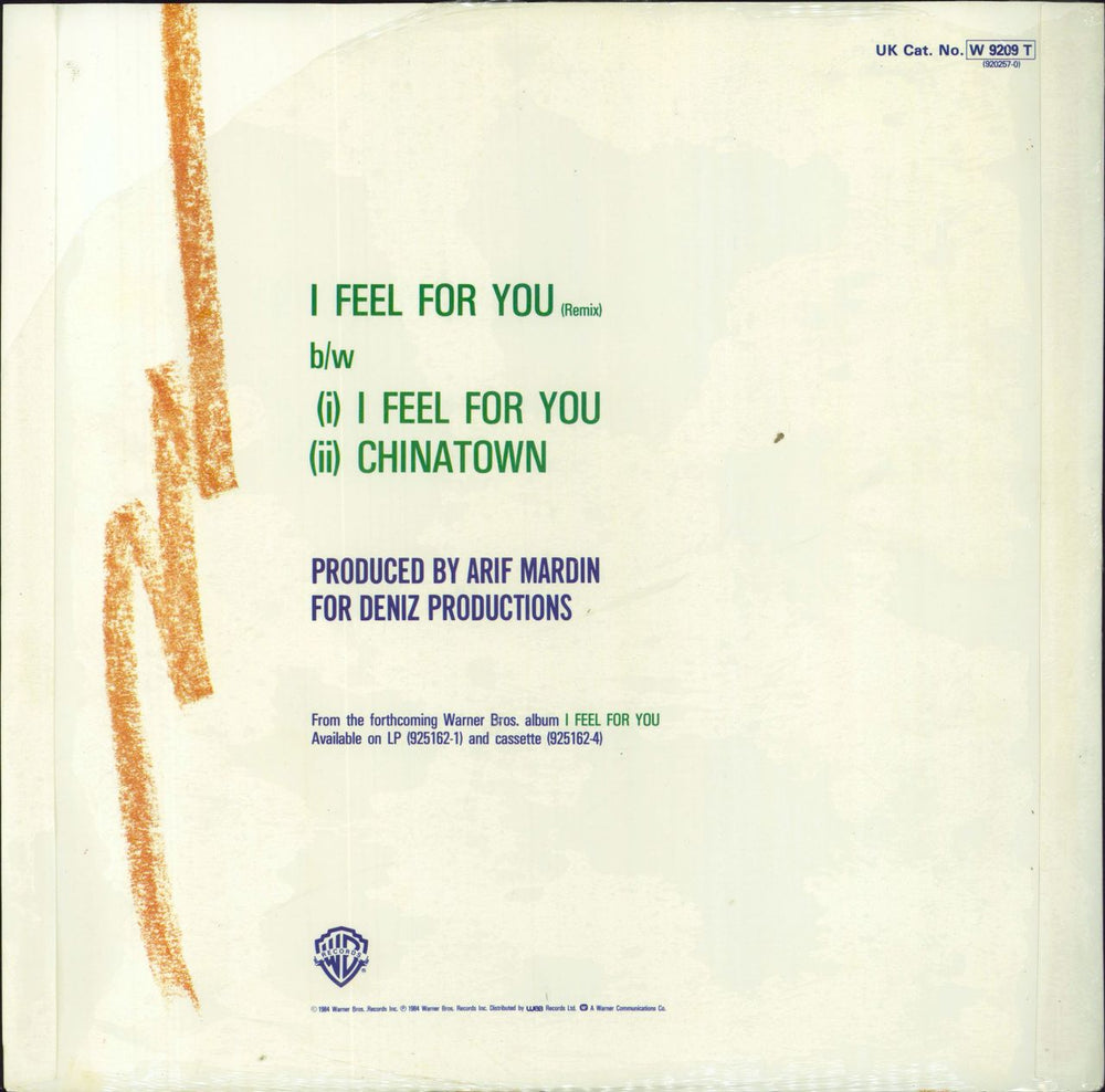 Rufus & Chaka Khan I Feel For You UK 12" vinyl single (12 inch record / Maxi-single)