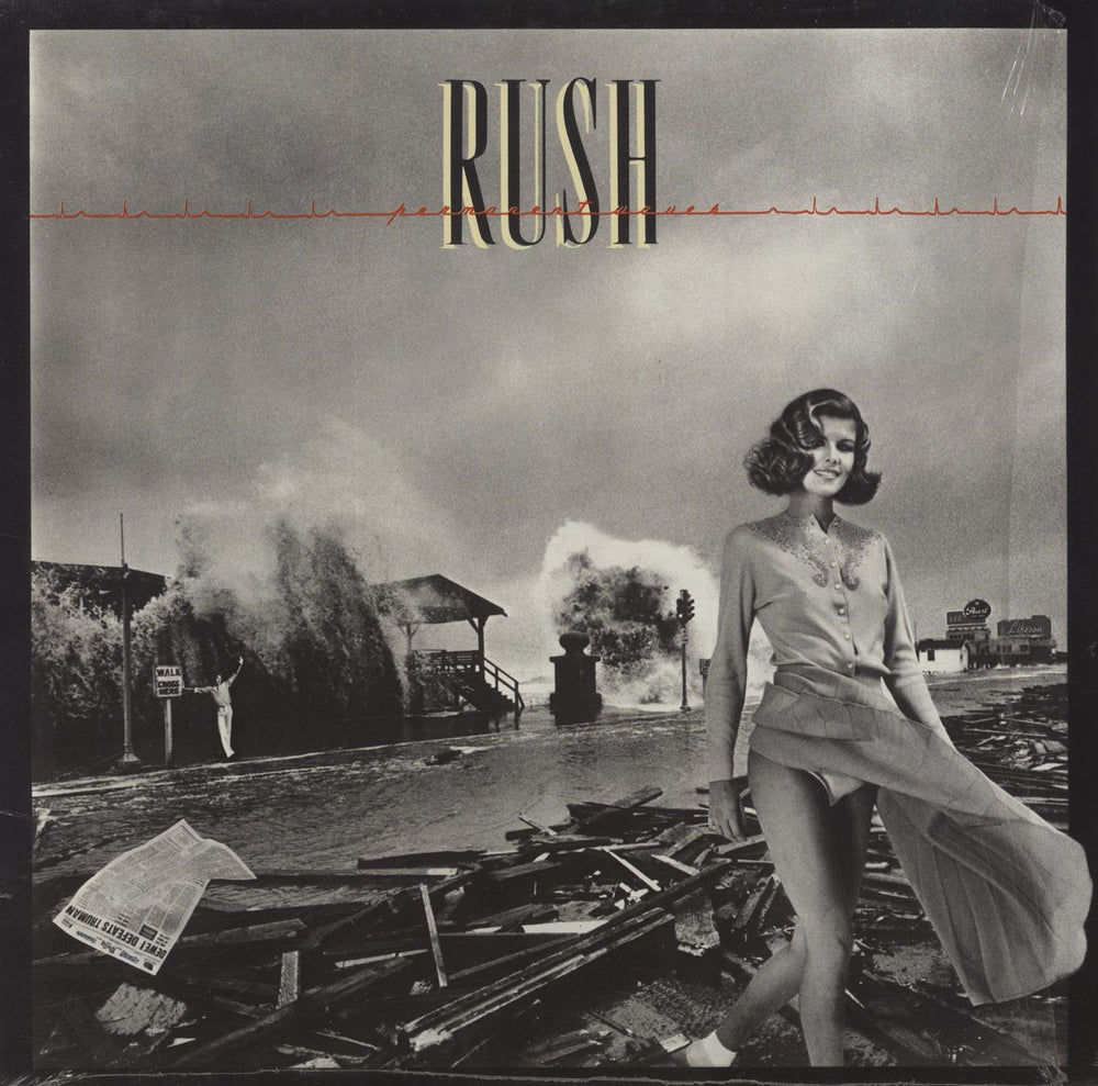 Rush Permanent Waves - Censored Sleeve - Opened shrink UK vinyl LP album (LP record) 9100071