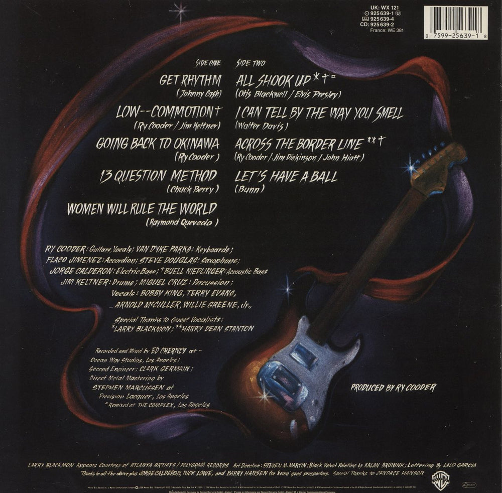 Ry Cooder Get Rhythm UK vinyl LP album (LP record) 075992563918