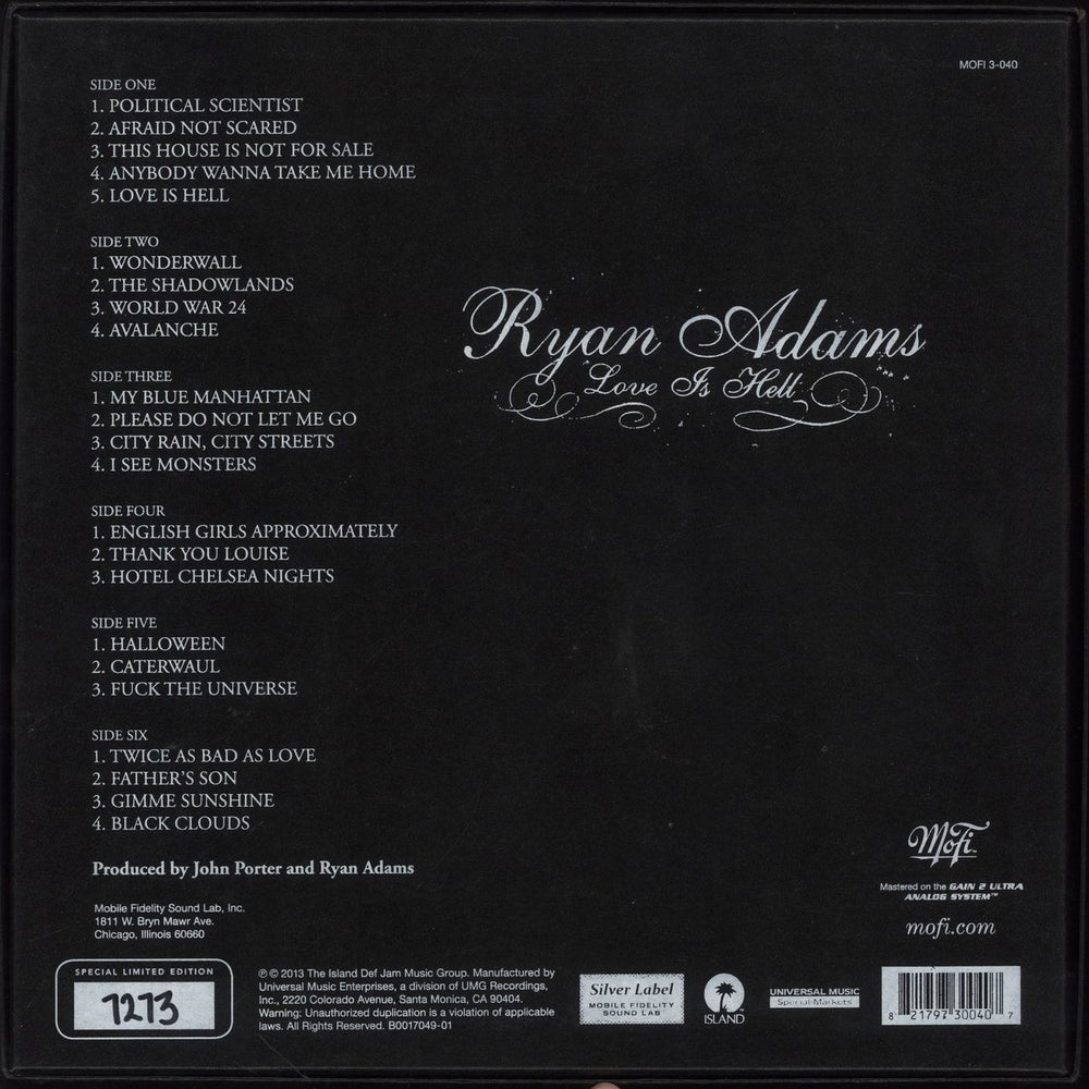 Ryan Adams Love Is Hell - Mobile Fidelity Sound Lab US Vinyl Box Set