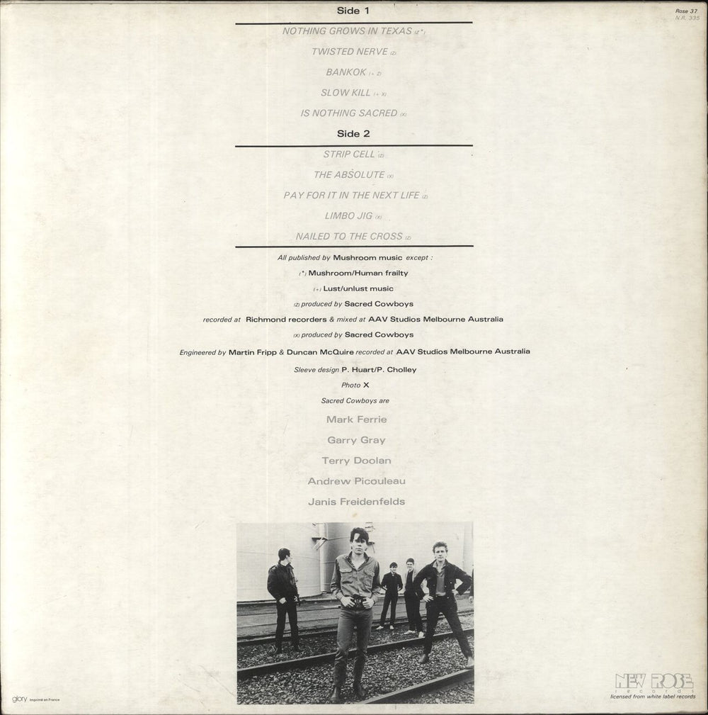 Sacred Cowboys Sacred Cowboys French vinyl LP album (LP record)