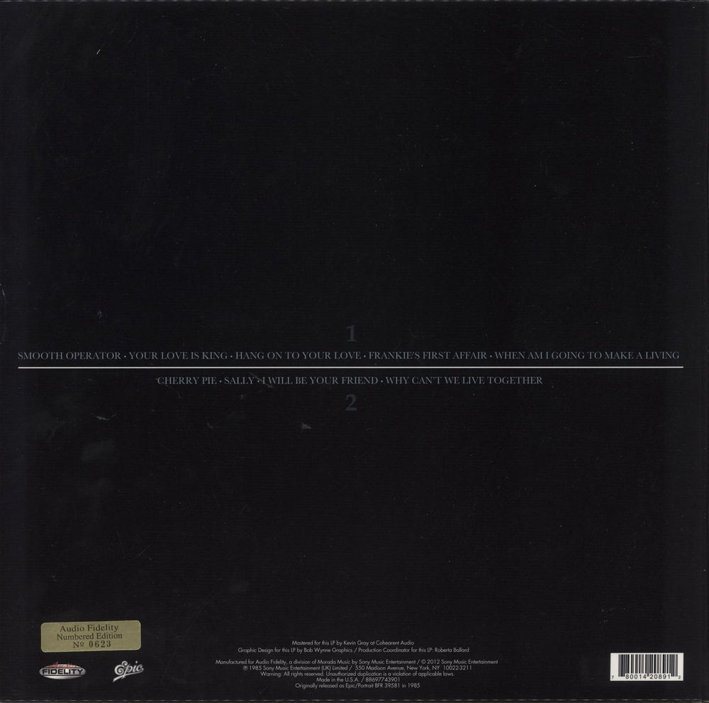 Sade Diamond Life - 180 Gram Vinyl US vinyl LP album (LP record) 780014208912