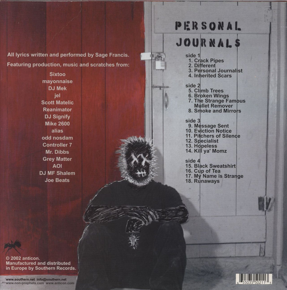 Sage Francis Personal Journals US 2-LP vinyl record set (Double LP Album) 655035502113