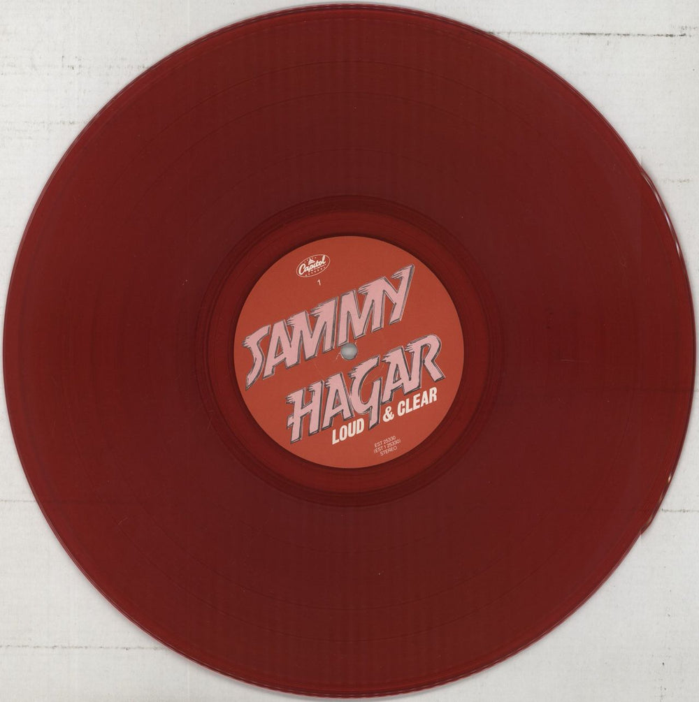 Sammy Hagar Loud & Clear - Red Vinyl - Stickered Sleeve - EX UK vinyl LP album (LP record) HGALPLO861258