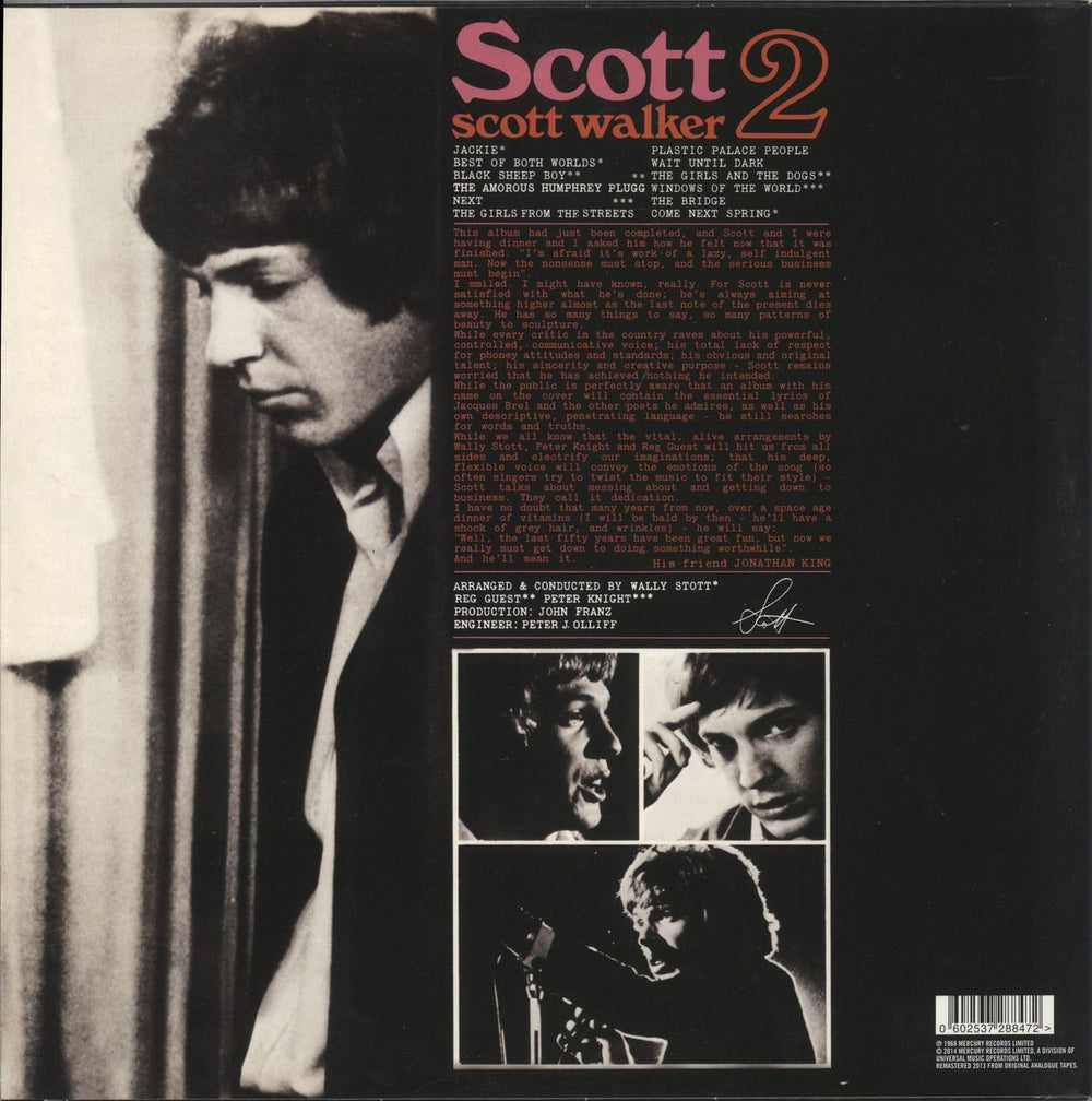 Scott Walker Scott 2 - 180gm UK vinyl LP album (LP record) 602537288472
