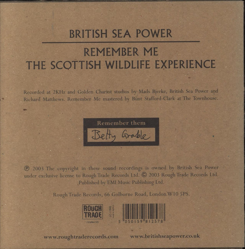 Sea Power Remember Me - Captain Haddock UK 7" vinyl single (7 inch record / 45) 5050159812578