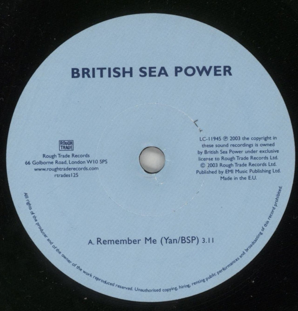 Sea Power Remember Me - Captain Haddock UK 7" vinyl single (7 inch record / 45) BPW07RE852319