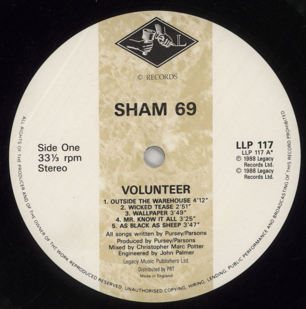 Sham 69 Volunteer UK vinyl LP album (LP record) S69LPVO98766