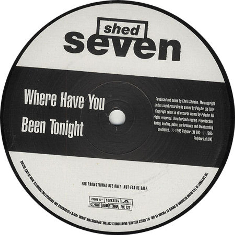 Shed Seven Where Have You Been Tonight UK Promo 12" vinyl single (12 inch record / Maxi-single) YORKX5DJ