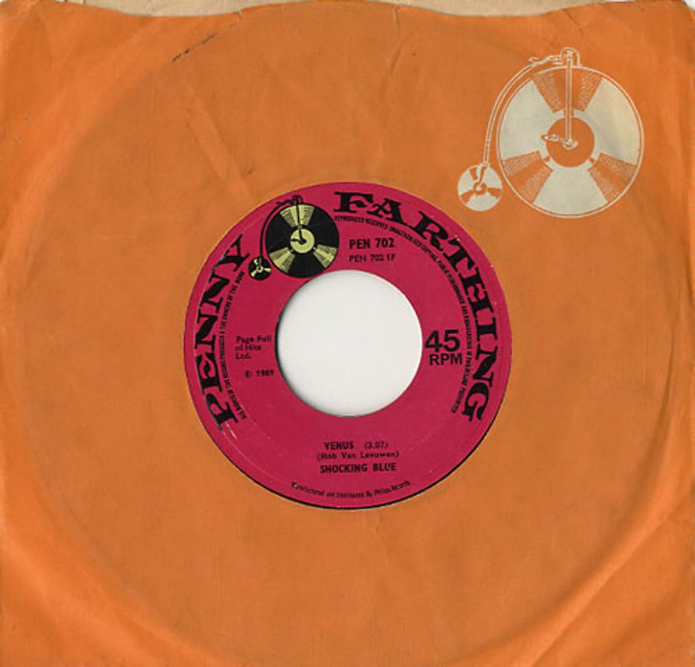 Shocking Blue Venus - Wide centre UK 7" vinyl single (7 inch record / 45) PEN702