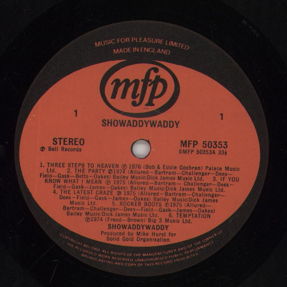 Showaddywaddy Showaddywaddy UK vinyl LP album (LP record) SDYLPSH410874