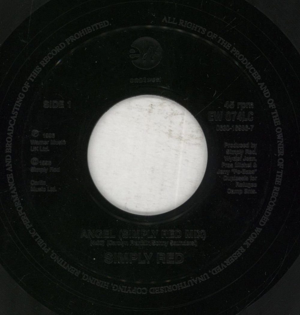 Simply Red Angel UK 7" vinyl single (7 inch record / 45) RED07AN855179