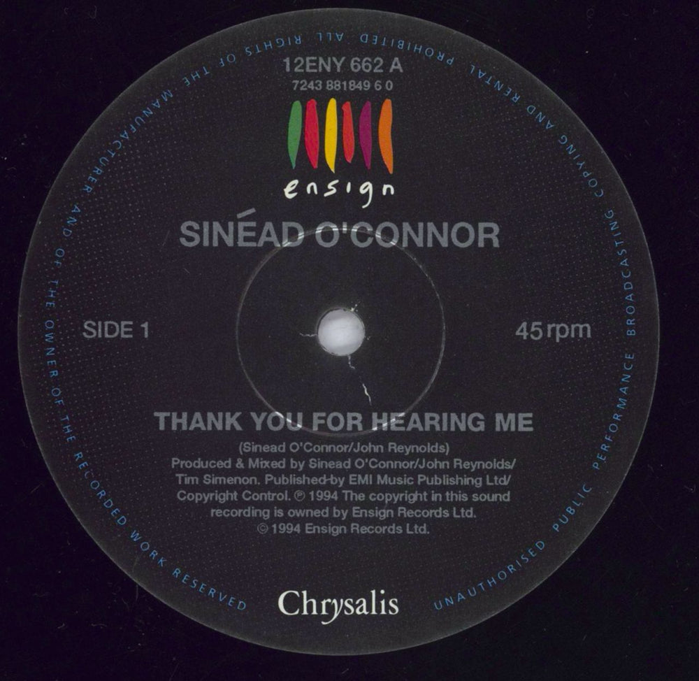 Sinead O'Connor Thank You For Hearing Me UK 12" vinyl single (12 inch record / Maxi-single) SIN12TH40875