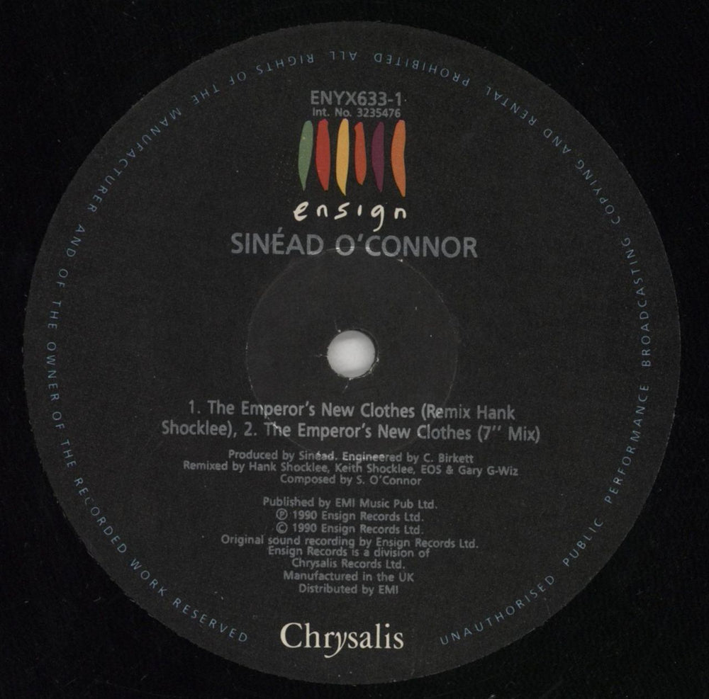 Sinead O'Connor The Emperor's New Clothes - Hype Sticker UK 12" vinyl single (12 inch record / Maxi-single) SIN12TH768524
