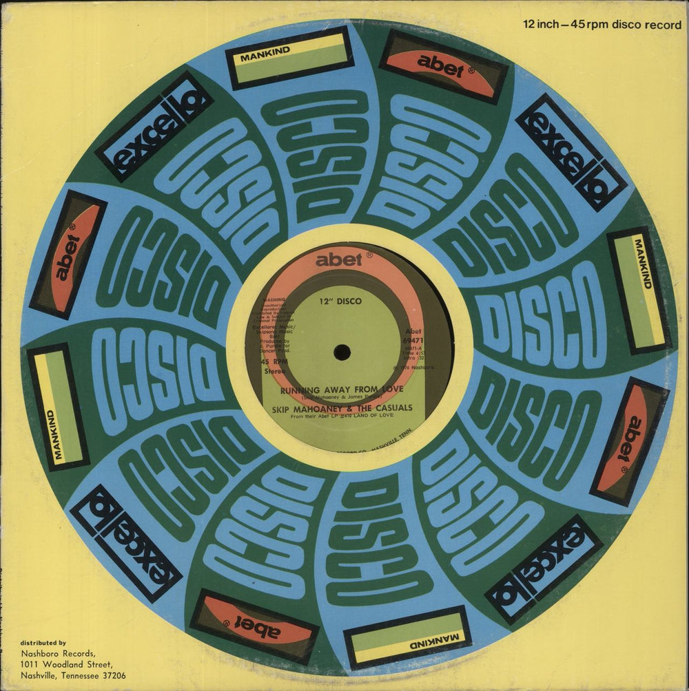 Skip Mahoaney Running Away From Love US Promo 12" vinyl single (12 inch record / Maxi-single) ABET69471