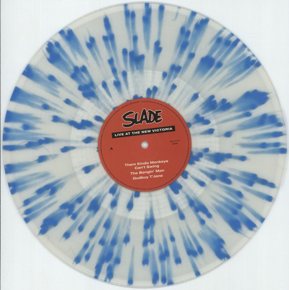 Slade Live At The New Victoria - Clear with Blue Splatter Vinyl - Shrink UK 2-LP vinyl record set (Double LP Album) SDE2LLI876243