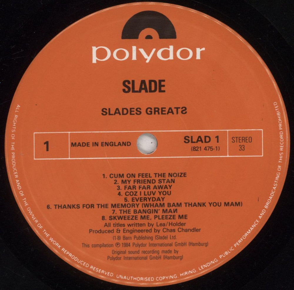 Slade Slades Greats UK vinyl LP album (LP record) SDELPSL216850