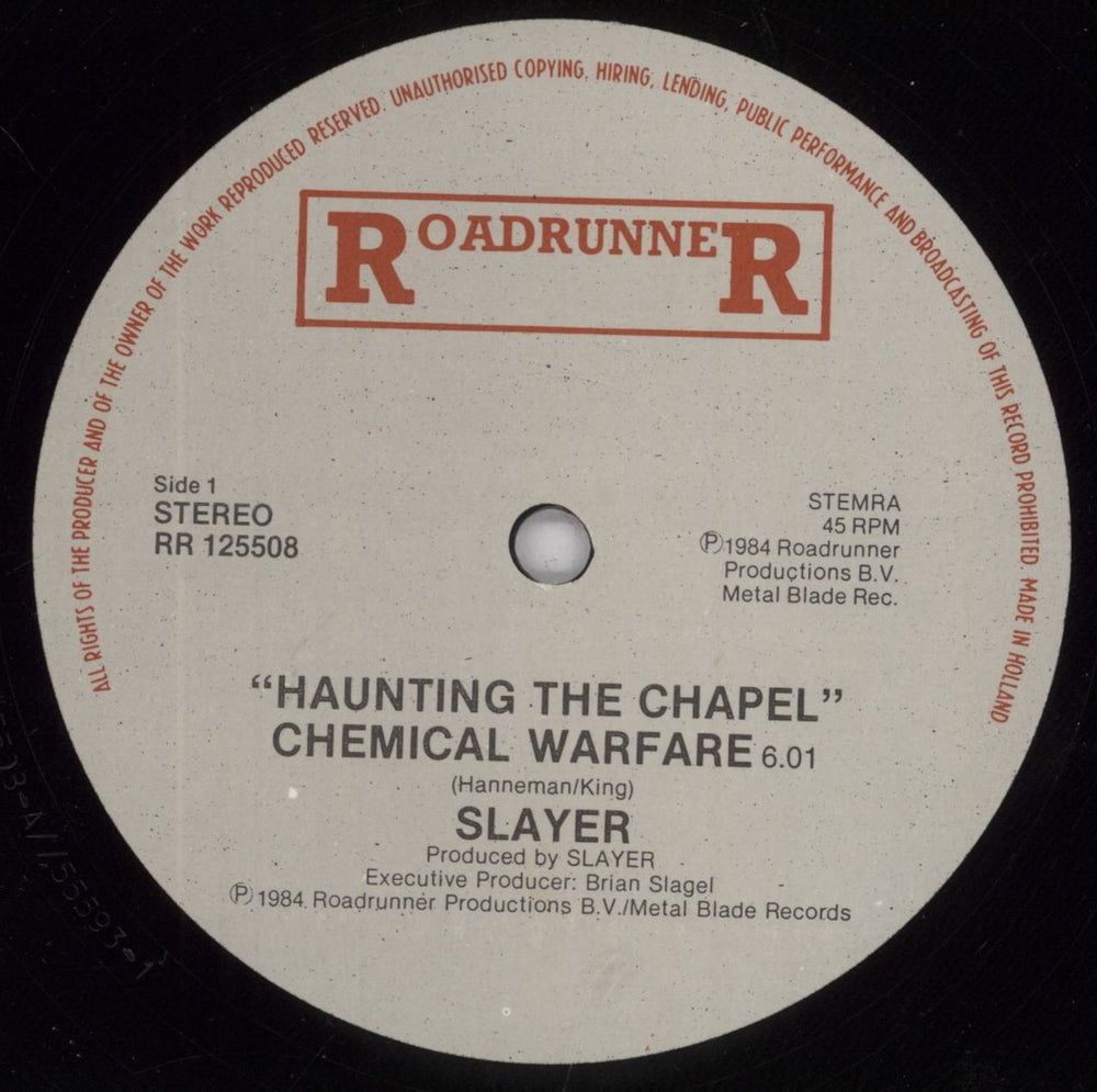 Slayer Haunting The Chapel EP - EX Dutch 12" vinyl single (12 inch record / Maxi-single) SLA12HA838747