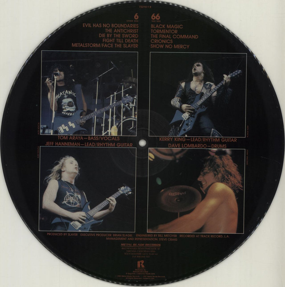 Slayer Show No Mercy US picture disc LP (vinyl picture disc album) SLAPDSH87115