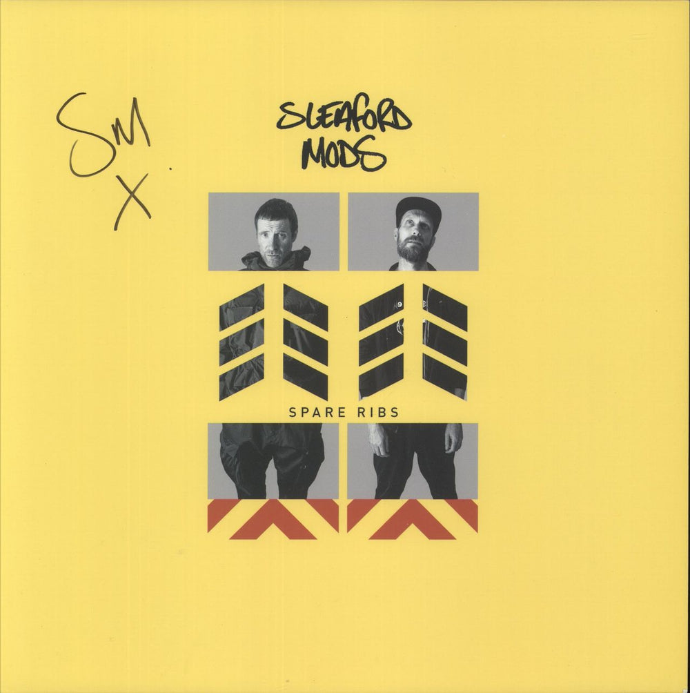 Sleaford Mods Spare Ribs - Autographed Print UK vinyl LP album (LP record)