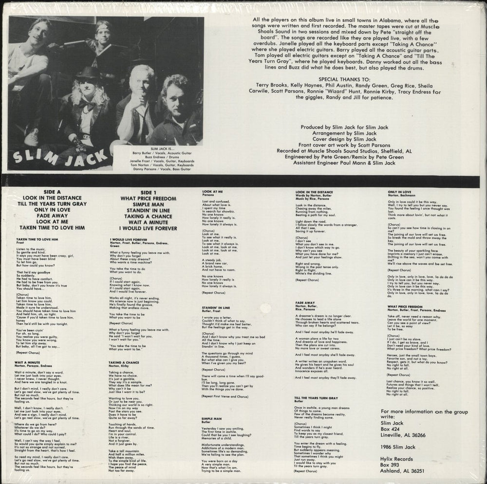 Slim Jack No Slack US vinyl LP album (LP record)