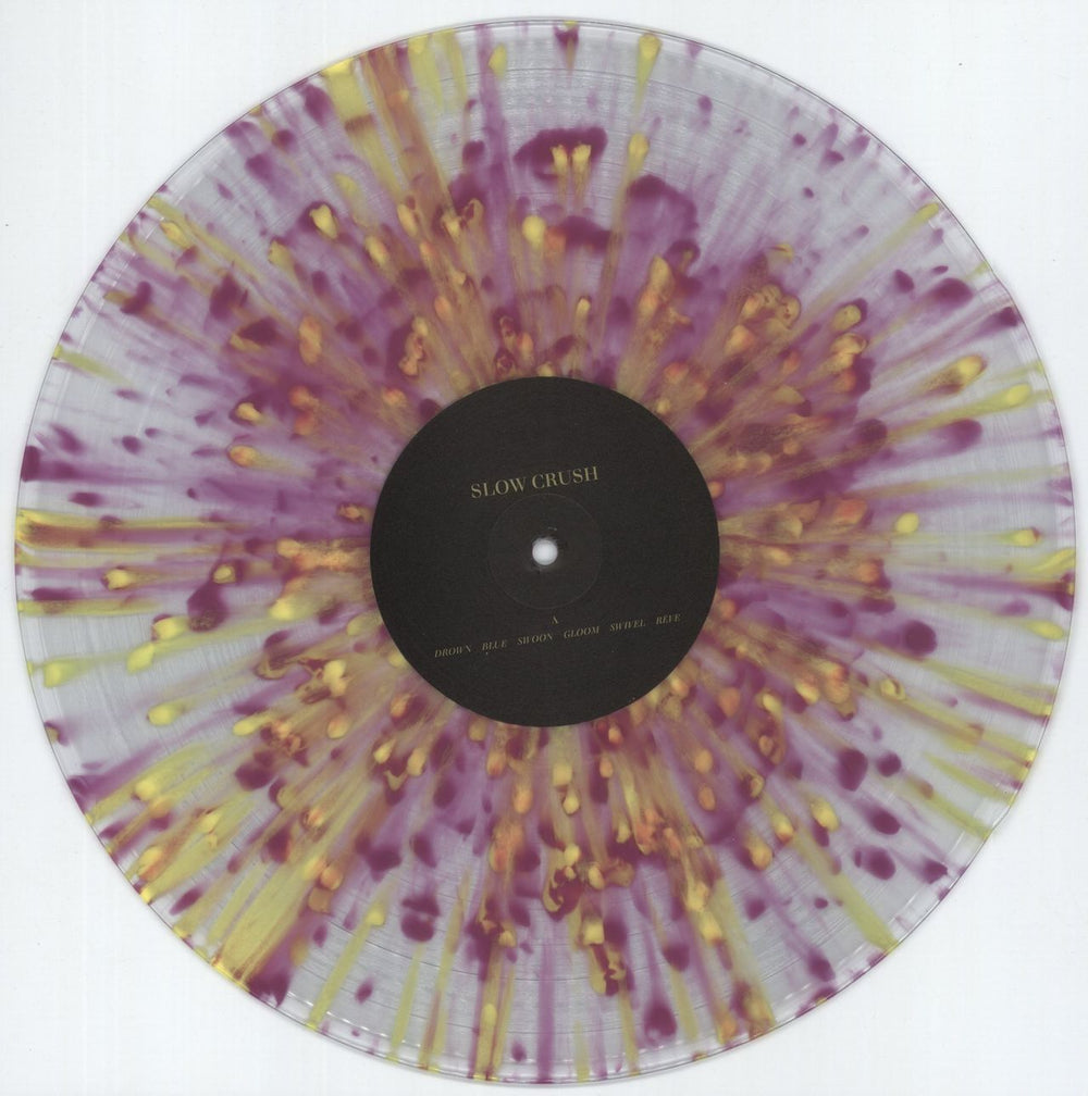 Slow Crush Hush - Clear With Orchid & Canary Yellow Splatter Vinyl UK vinyl LP album (LP record) 5L7LPHU880562