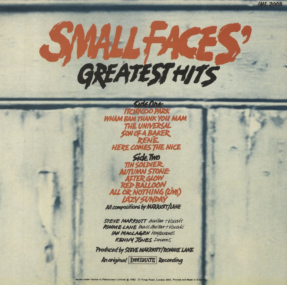 Small Faces Greatest Hits - 83 Issue UK vinyl LP album (LP record)