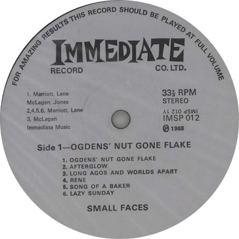 Small Faces Ogdens' Nut Gone Flake - 1st UK vinyl LP album (LP record) SMFLPOG639207