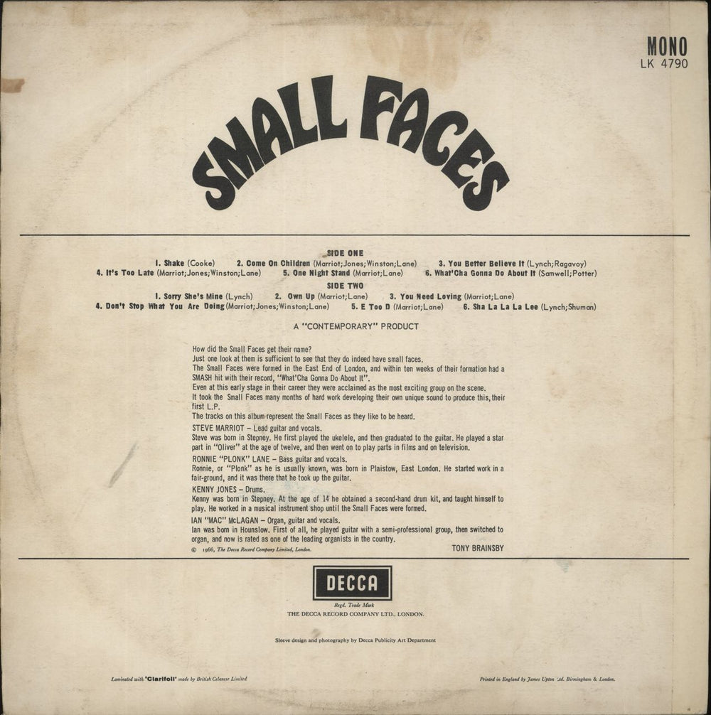 Small Faces Small Faces - 1st - VG UK vinyl LP album (LP record)