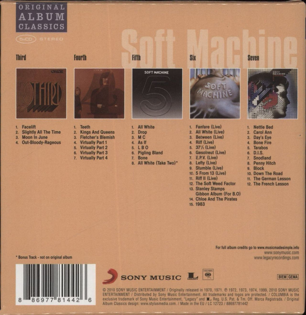 Soft Machine Original Album Classics UK CD Album Box Set