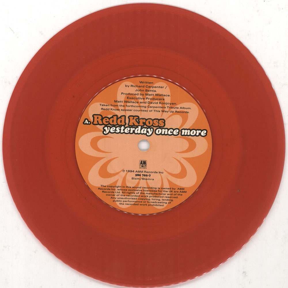Sonic Youth Yesterday Once More/ Superstar - Red Vinyl UK 7" vinyl single (7 inch record / 45) S-Y07YE70741