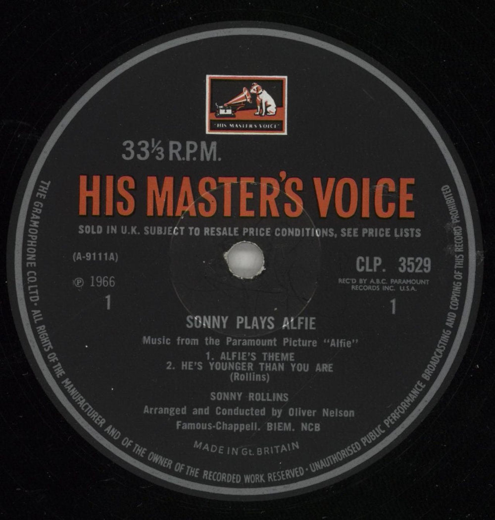 Sonny Rollins Sonny Plays Alfie UK vinyl LP album (LP record) SOZLPSO873563