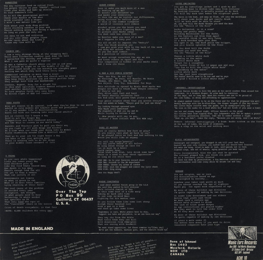 Sons Of Ishmael Pariah Martyr Demands A Sacrifice UK vinyl LP album (LP record)