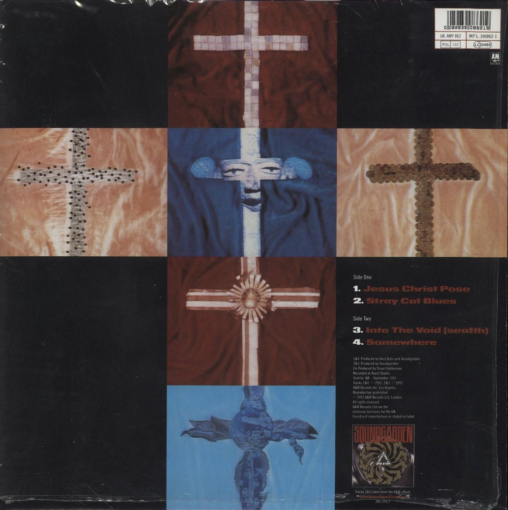 Soundgarden Jesus Christ Pose - Poster Sleeve - Shrink UK 12" vinyl single (12 inch record / Maxi-single) 082839086219