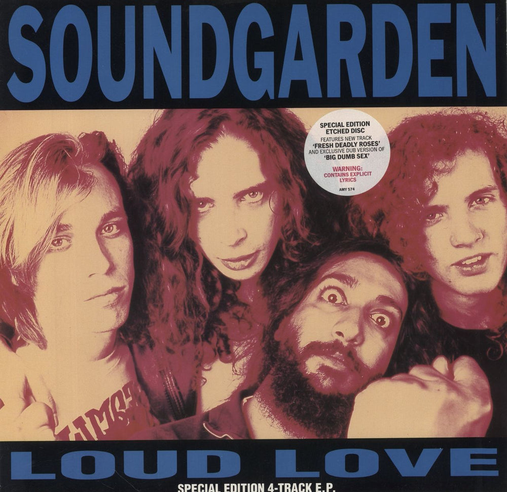 Soundgarden Loud Love - Hype Sticker UK 12" vinyl single (12 inch record / Maxi-single) AMY574