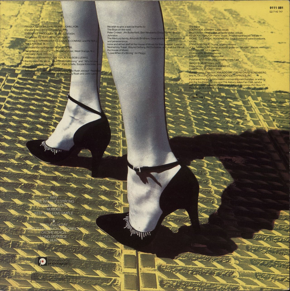 Southside Johnny & The Asbury Jukes Love Is A Sacrifice UK vinyl LP album (LP record)