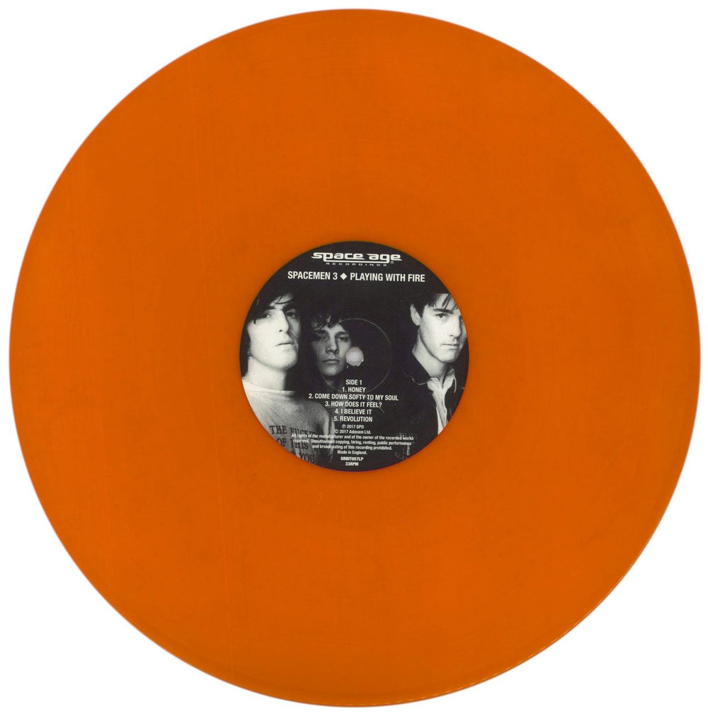 Spacemen 3 Playing With Fire - Orange Vinyl UK vinyl LP album (LP record) SP3LPPL845403