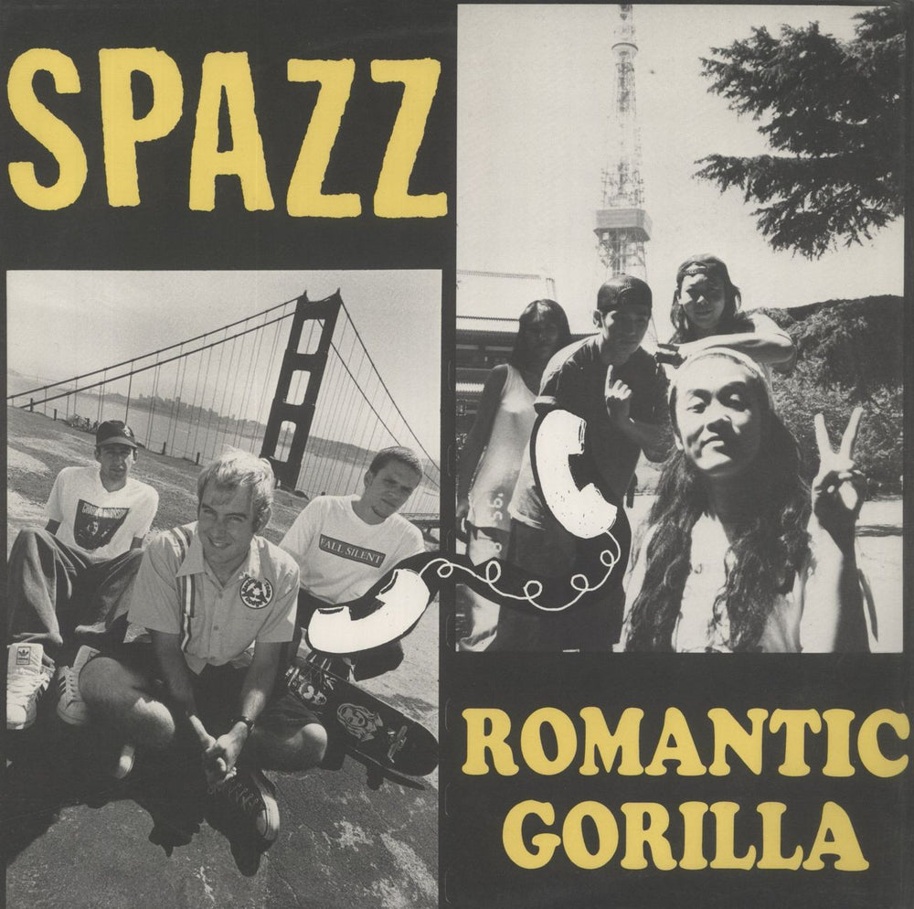 Spazz Spazz / Romantic Gorilla - Yellow Lettering Sleeve US vinyl LP album (LP record) POLLUTE025