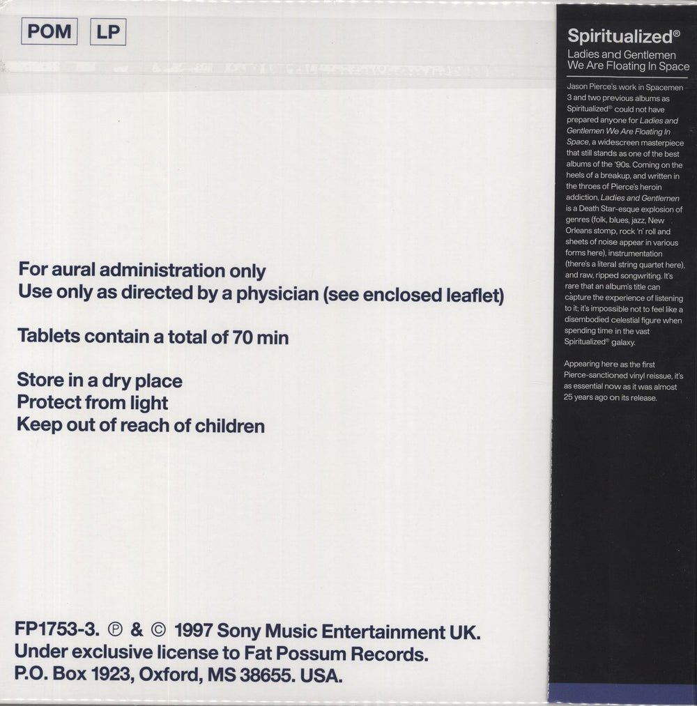 Spiritualized Ladies And Gentlemen - 180gm Deep Space Blue Vinyl - Sealed US 2-LP vinyl record set (Double LP Album)