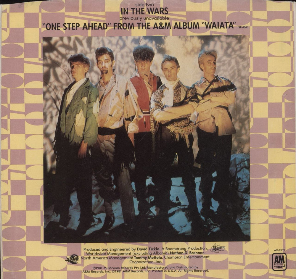 Split Enz One Step Ahead - Laser Etched US 7" vinyl single (7 inch record / 45)