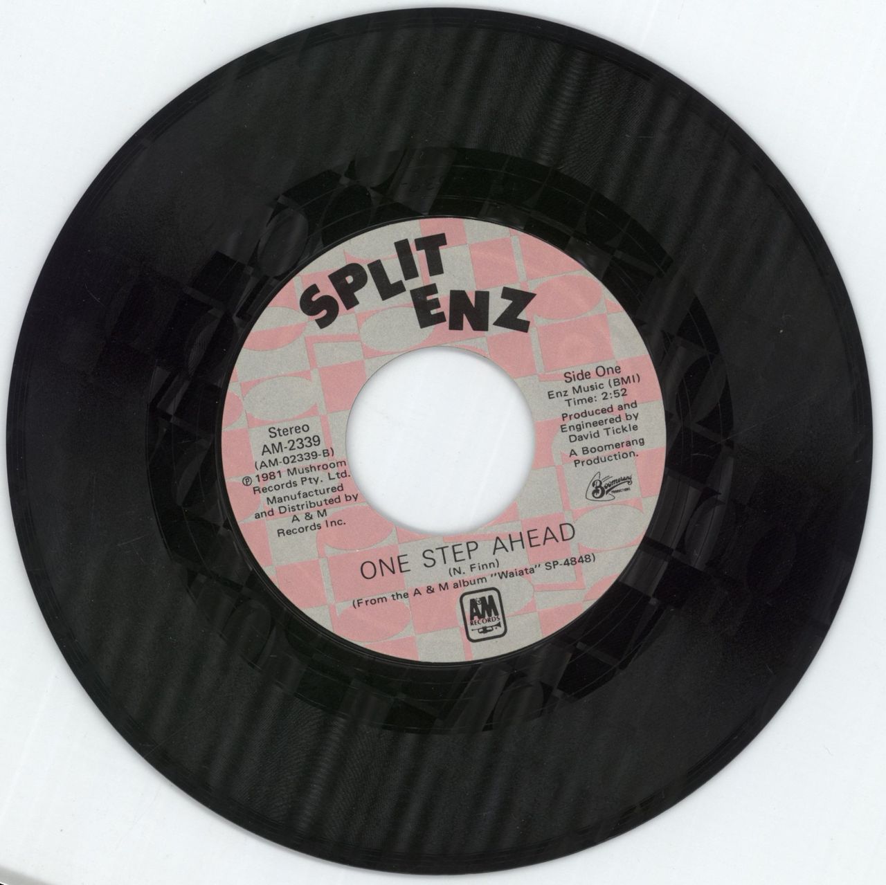 Split Enz One Step Ahead - Laser Etched US 7" vinyl single (7 inch record / 45) ENZ07ON31055