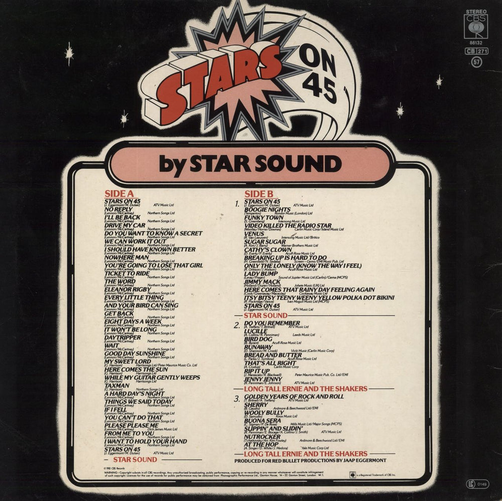 Star Sound Stars On 45 UK vinyl LP album (LP record)