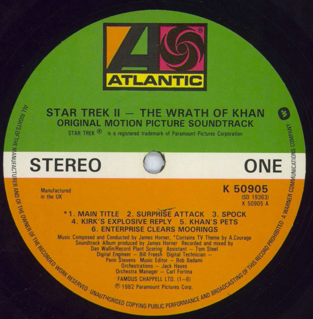 Star Trek Star Trek II - The Wrath Of Khan UK vinyl LP album (LP record) REKLPST819183